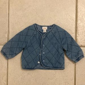 Cat & Jack Quilted Denim Bomber Jacket 3-6 months